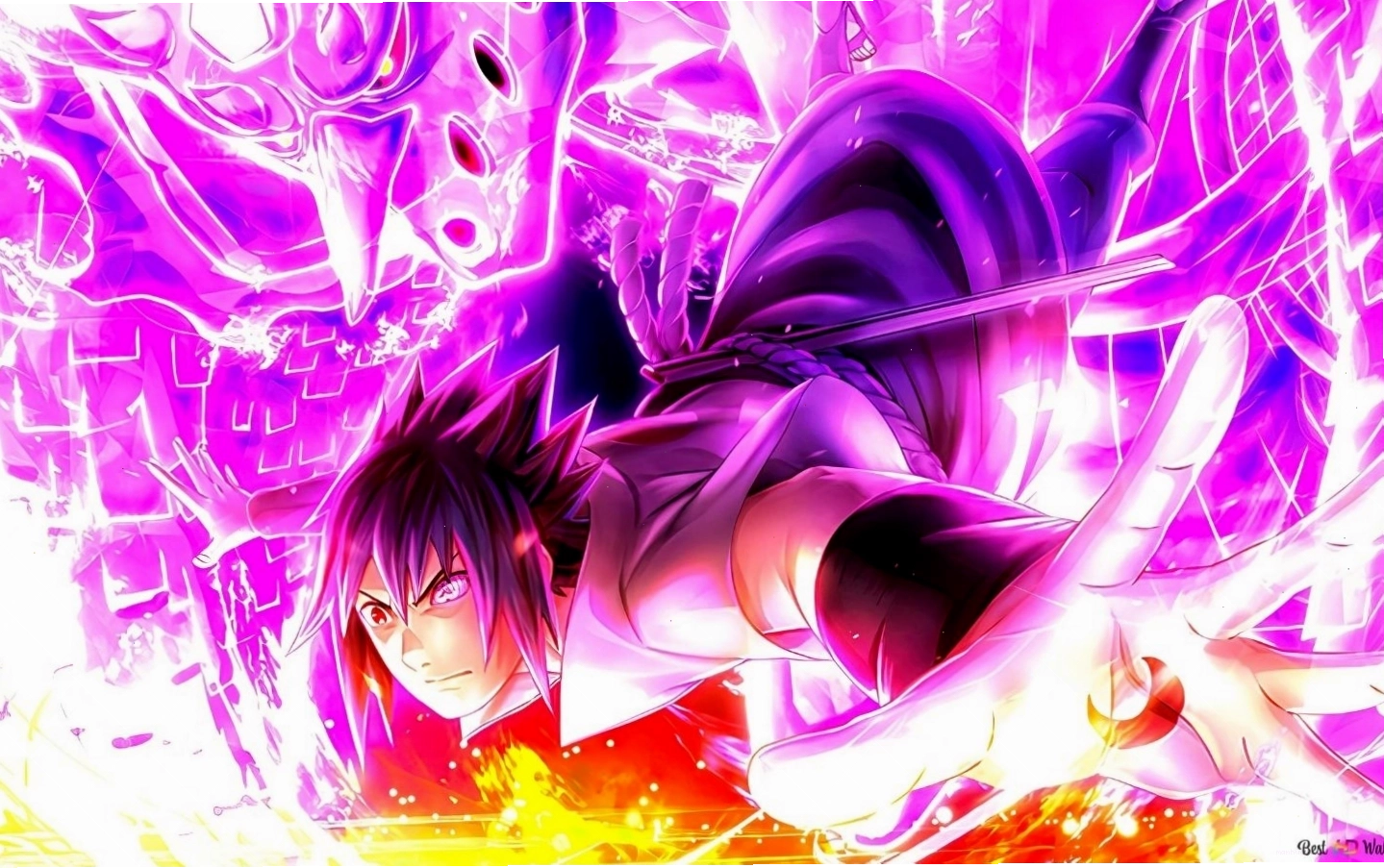 Hình nền Sasuke Uchiha trong trạng thái mạnh mẽ
