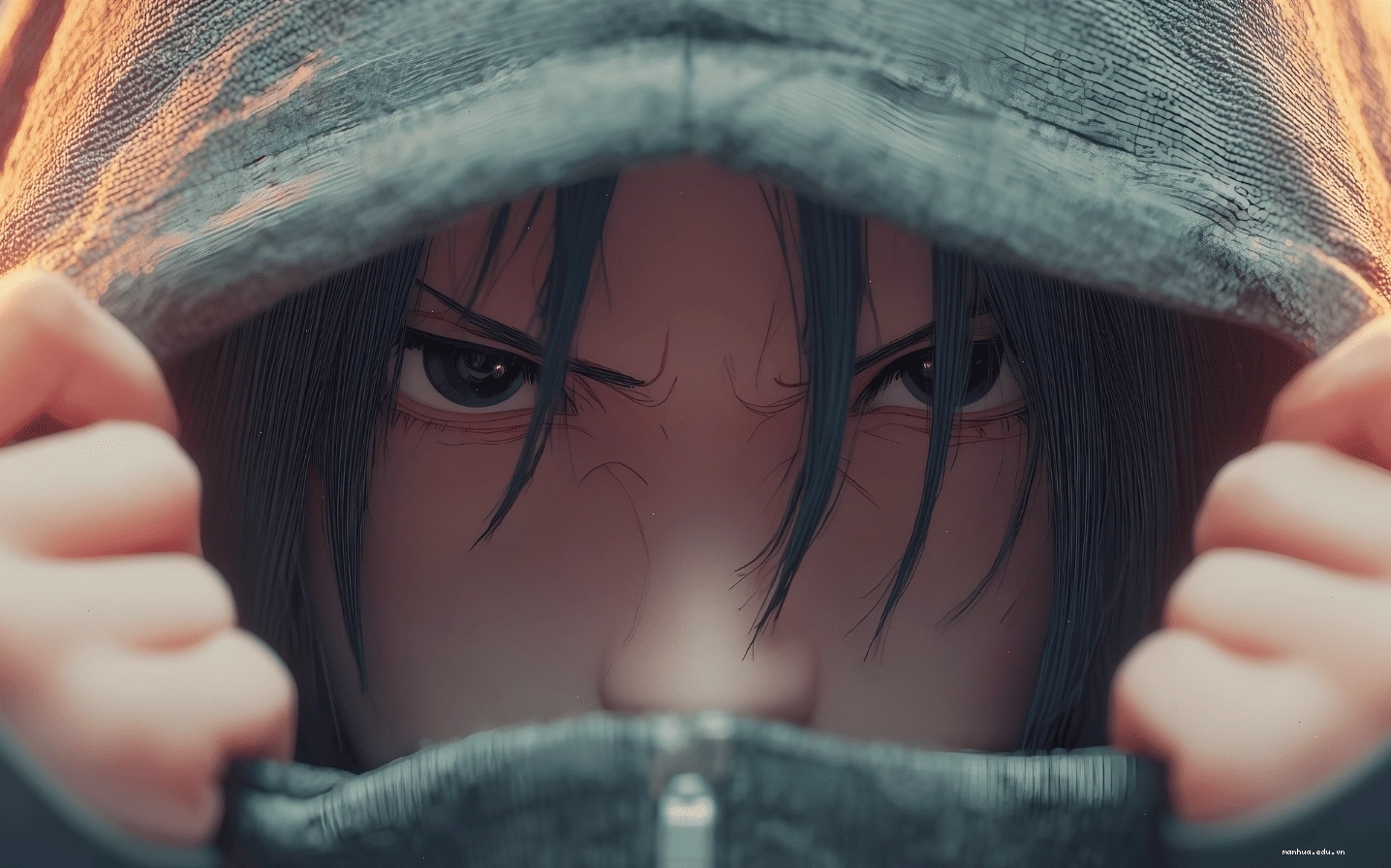 Hình nền Sasuke với đôi mắt cuốn hút và biểu cảm lạnh lùng