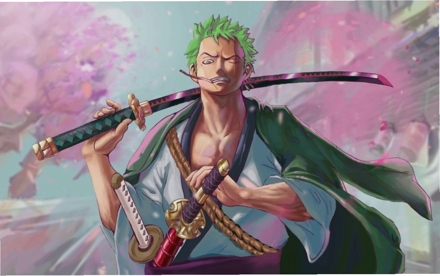 Hình nền Zoro Roronoa trong tư thế chiến đấu