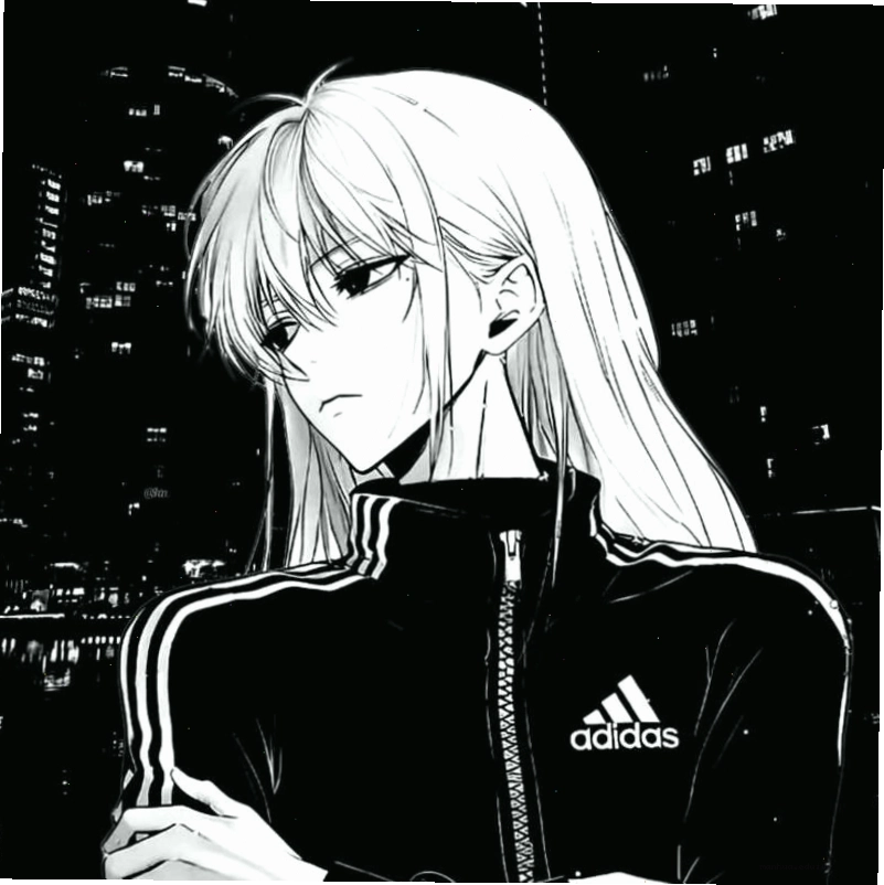 Hình vẽ anime nữ đơn giản với ánh mắt lạnh lùng và trang phục cá tính