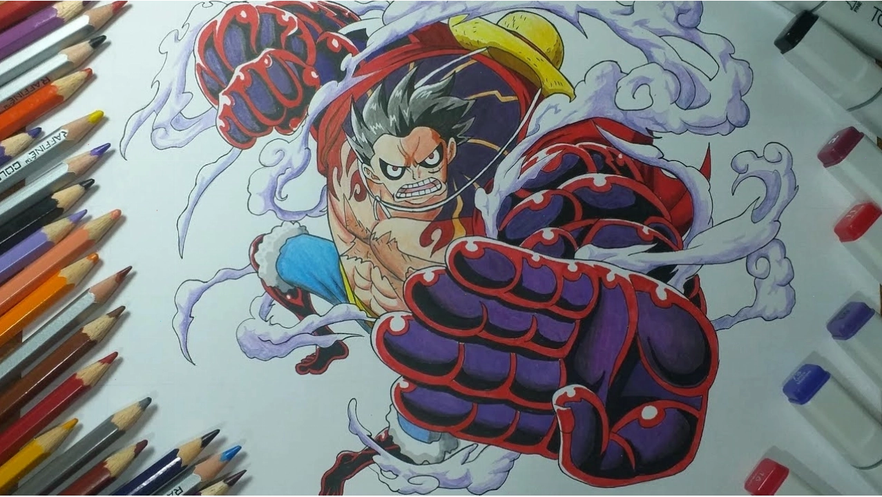 Hoàn thành tô màu cho Luffy Gear 4 chibi