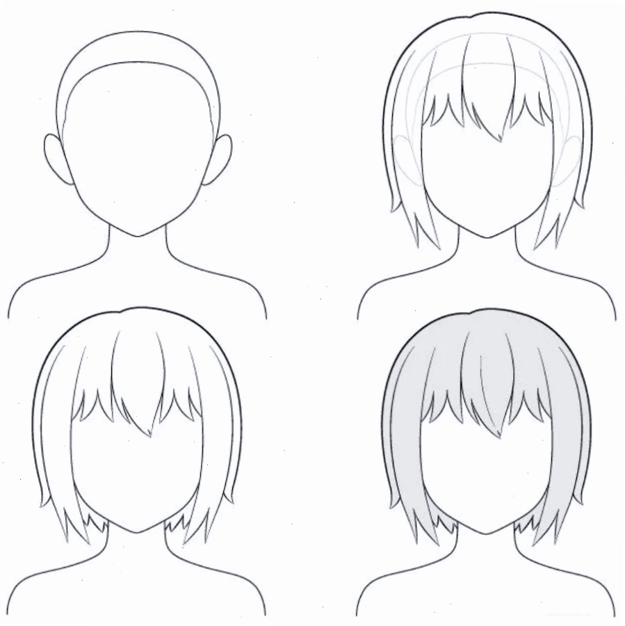 Hoàn thiện vẽ tóc anime nữ dài