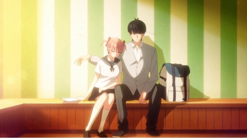 Ichika giả vờ ngủ trên vai Fuutarou
