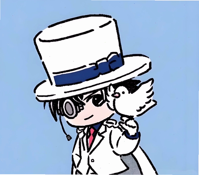 Kaito Kid chibi với nụ cười tinh nghịch