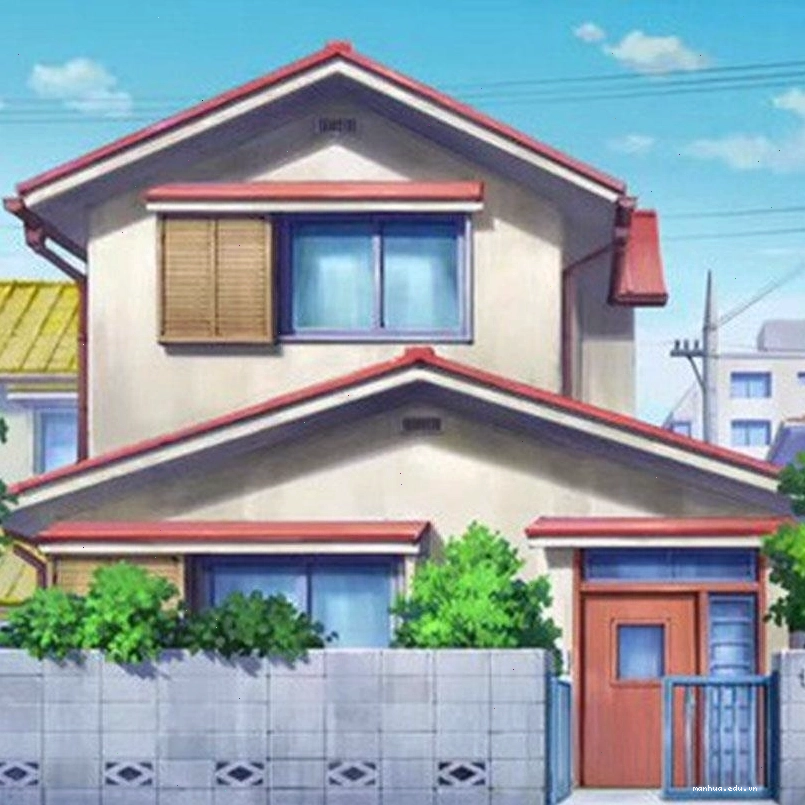 Không gian phòng khách quen thuộc trong nhà Nobita với bàn trà và thảm trải sàn