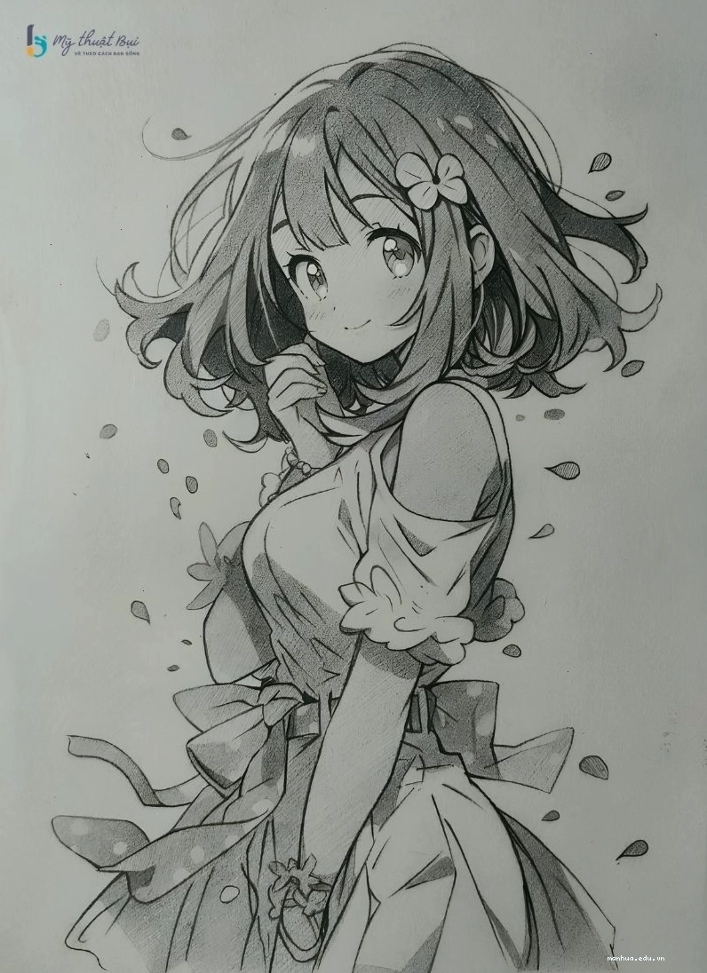 Khuôn mặt anime nữ với các góc nhìn khác nhau