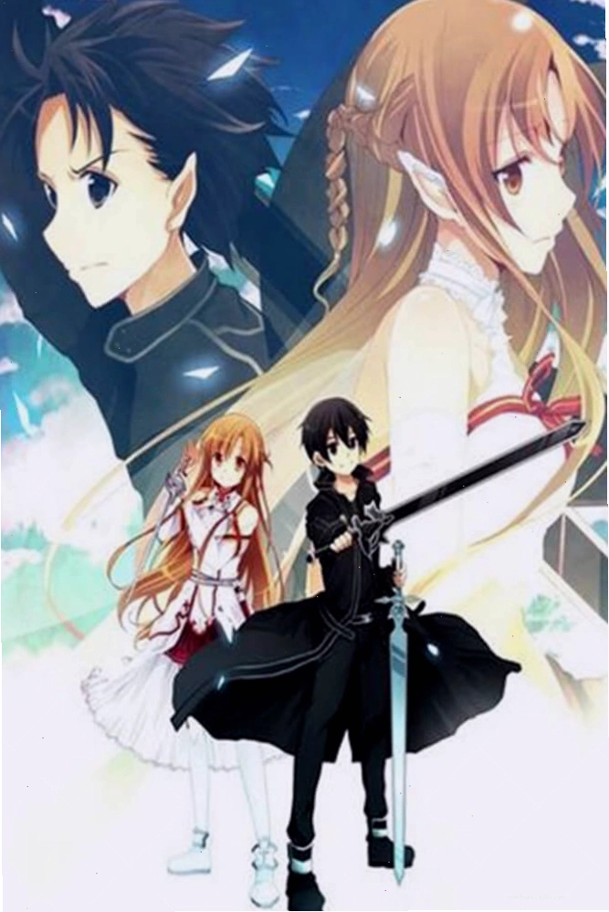 Kirito và Asuna tay trong tay dưới bầu trời đêm