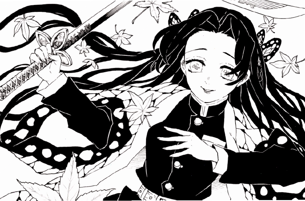 Kochou Kanae trong sách minh họa Kimetsu no Yaiba