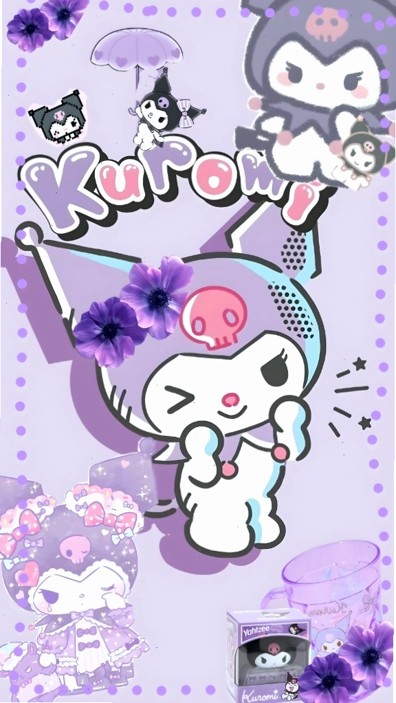 Kuromi nháy mắt tinh nghịch, thể hiện sự lém lỉnh