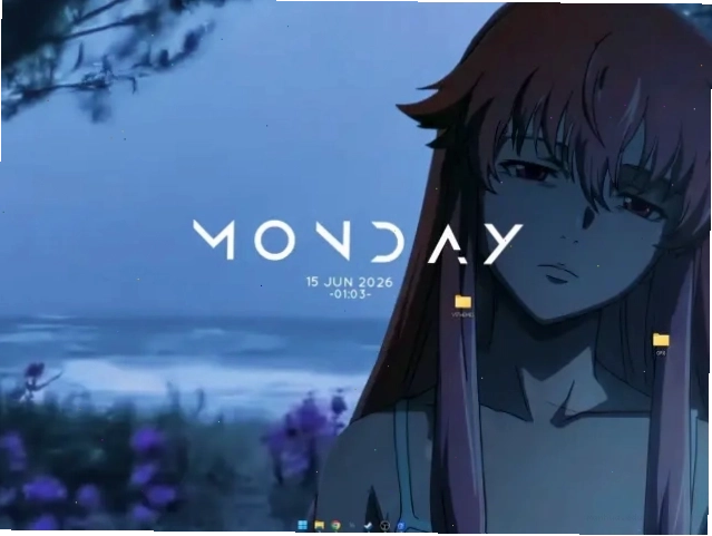 Live wallpaper Yuno Gasai on the shore (Future Diary)