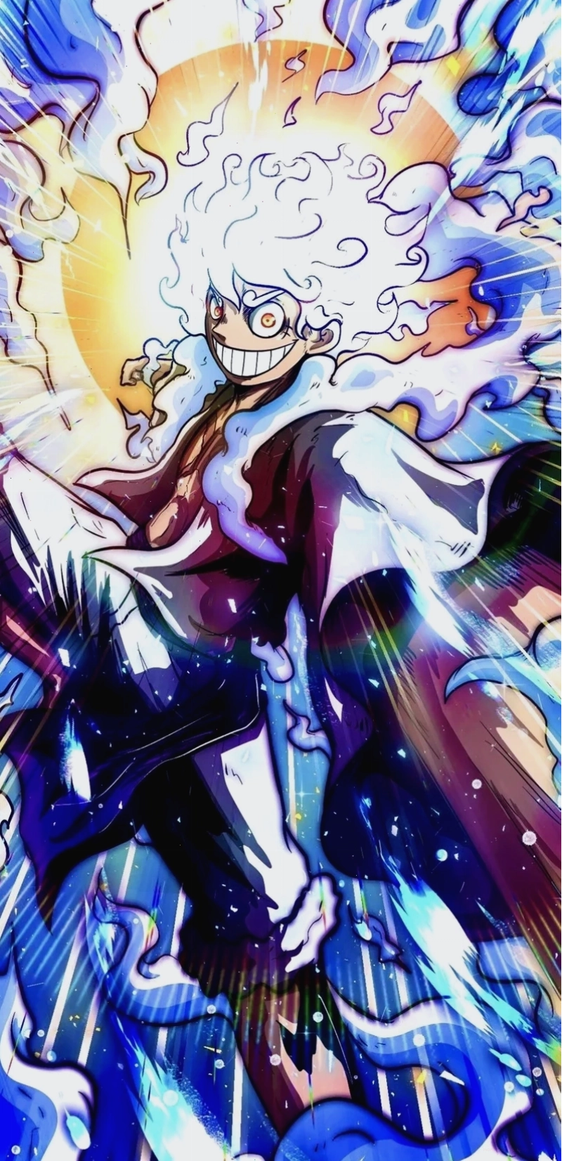 Luffy Gear 5 trong khoảnh khắc nghỉ ngơi, tràn đầy năng lượng