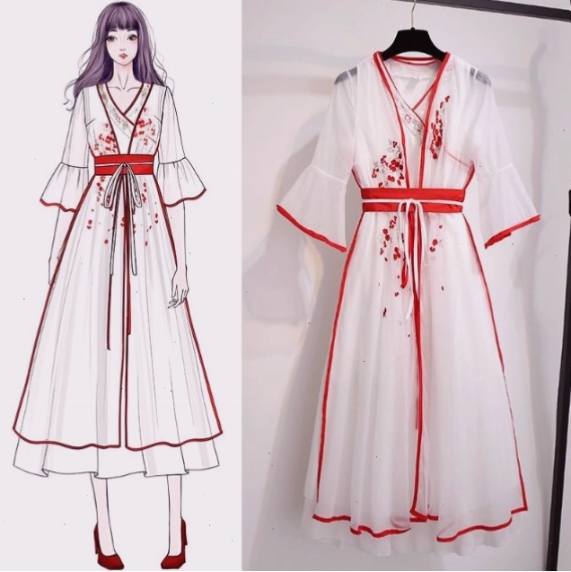 Mẫu váy cổ trang anime xinh xắn
