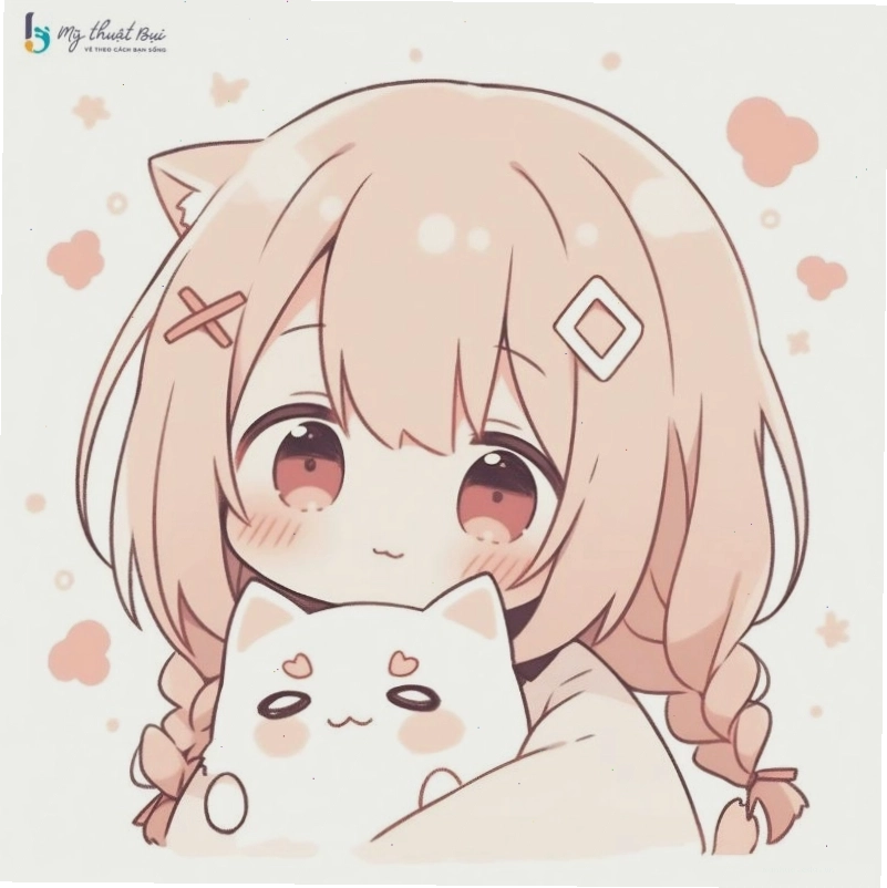 Mẫu vẽ chibi nữ đáng yêu với phong cách đơn giản