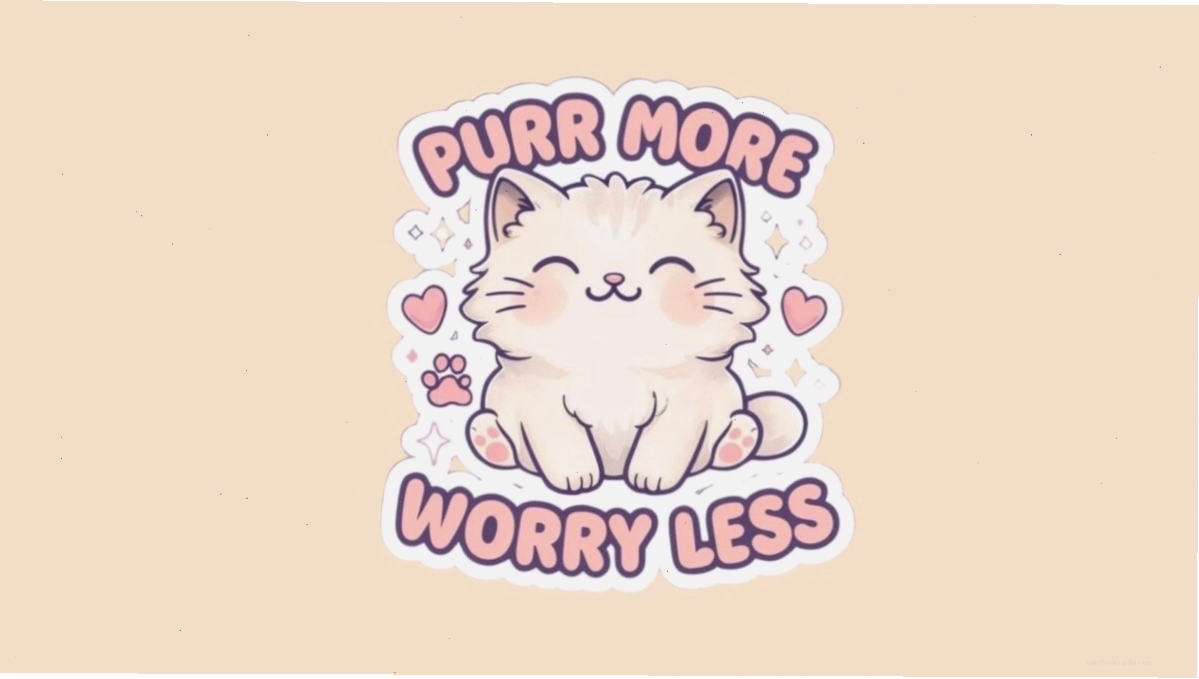 Mèo anime đang vươn vai
