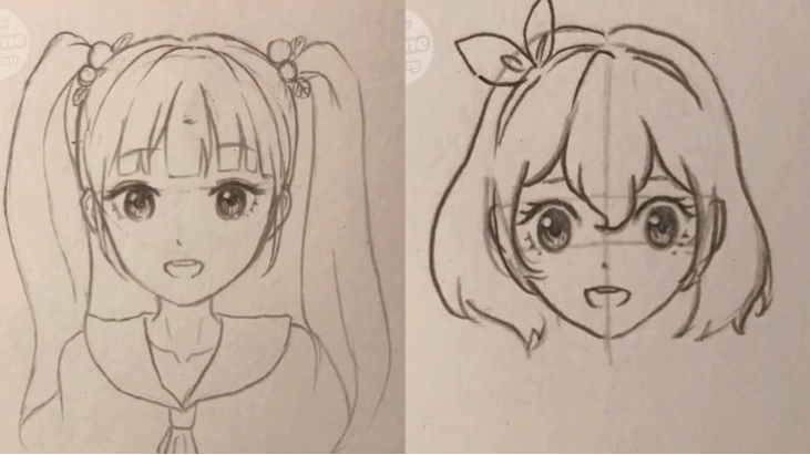Minh họa các kiểu tóc anime nữ dài khác nhau