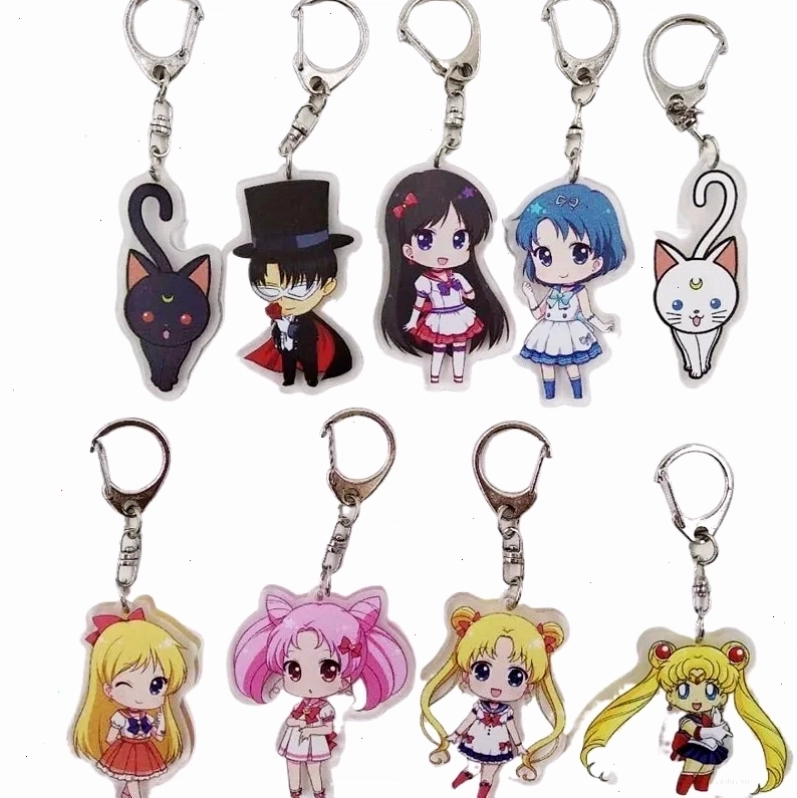 Móc khóa Acrylic Sailor Moon và Tuxedo Mặt Nạ