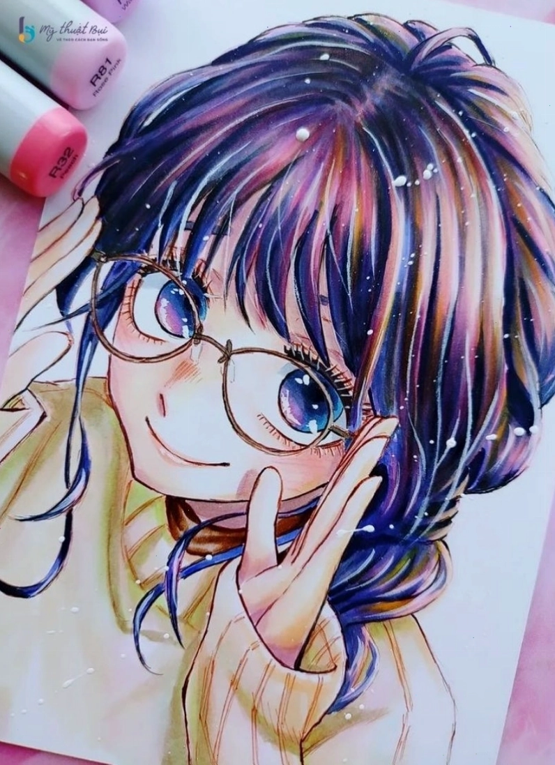 Một tác phẩm tranh vẽ anime nữ đẹp mắt