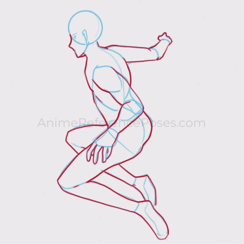 Nam anime thực hiện động tác hành động mạnh mẽ