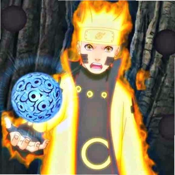 Naruto sử dụng Rasengan trong khi Sakura chuẩn bị hỗ trợ