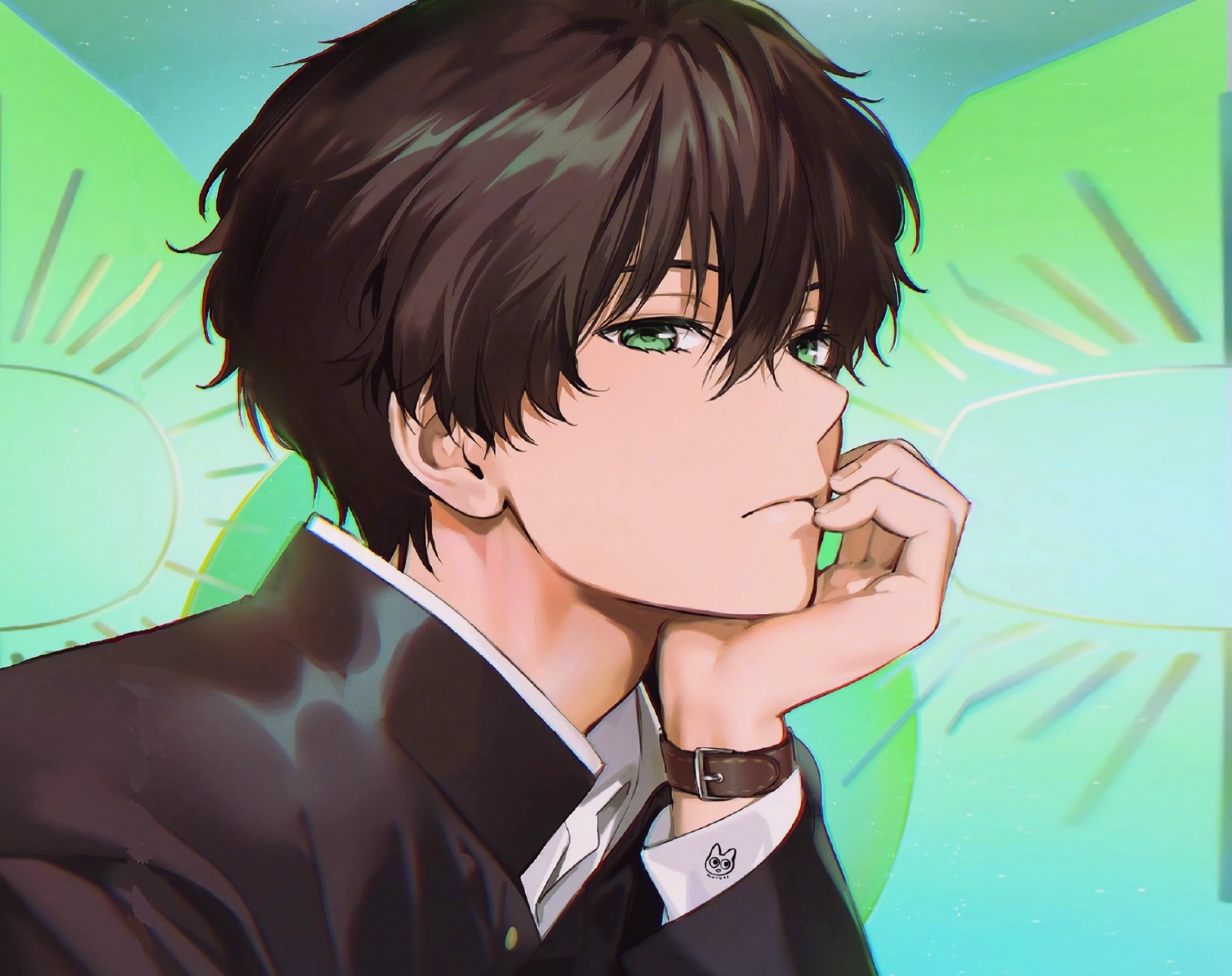 Nhân vật anime nam với vẻ ngoài dễ thương nhưng vẫn giữ nét ngầu