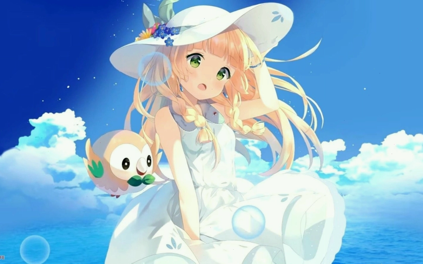 Nhân vật anime nữ dễ thương trong trang phục mùa hè