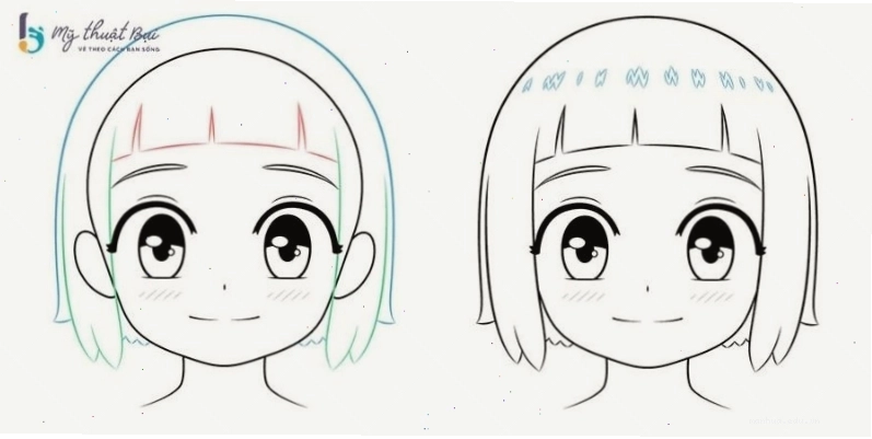 Phác thảo các kiểu tóc anime nữ phổ biến