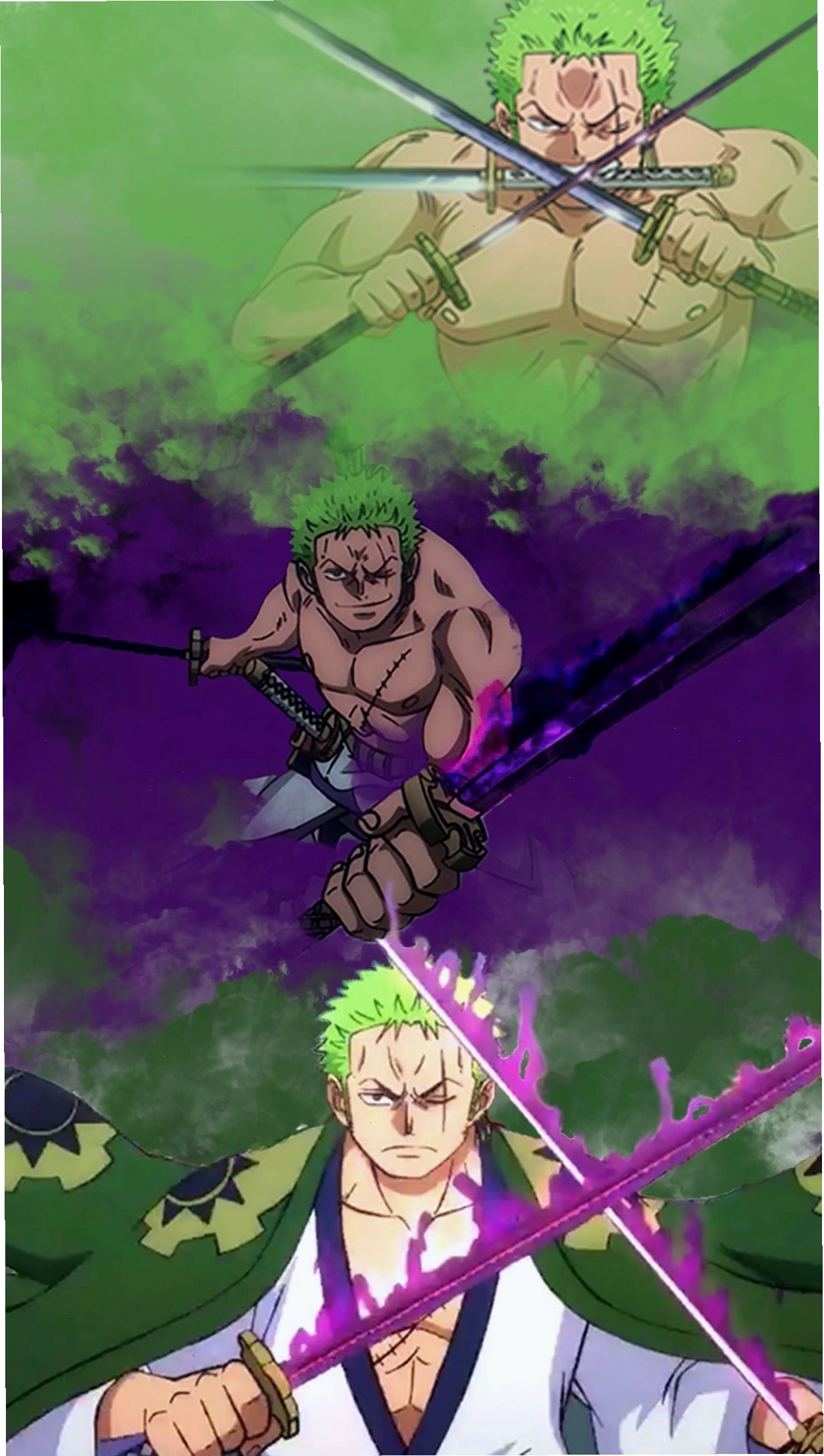 Roronoa Zoro với trang phục kimono và băng đô