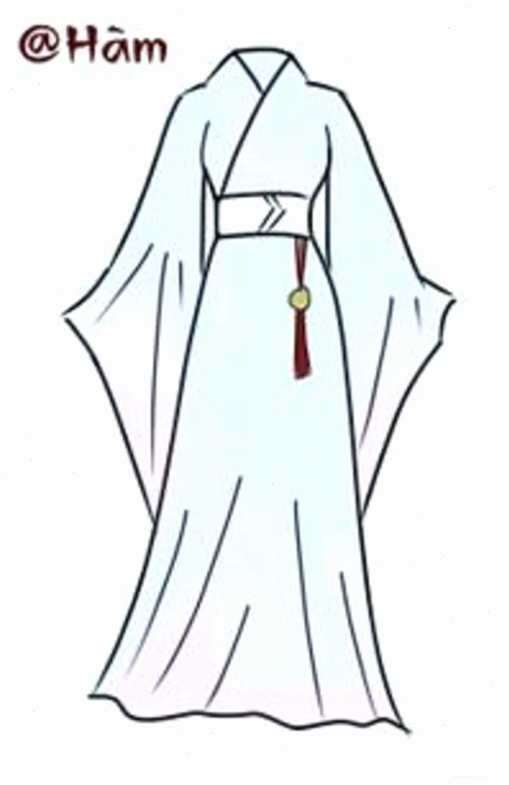 Thêm họa tiết và chi tiết đặc trưng cho váy cổ trang anime