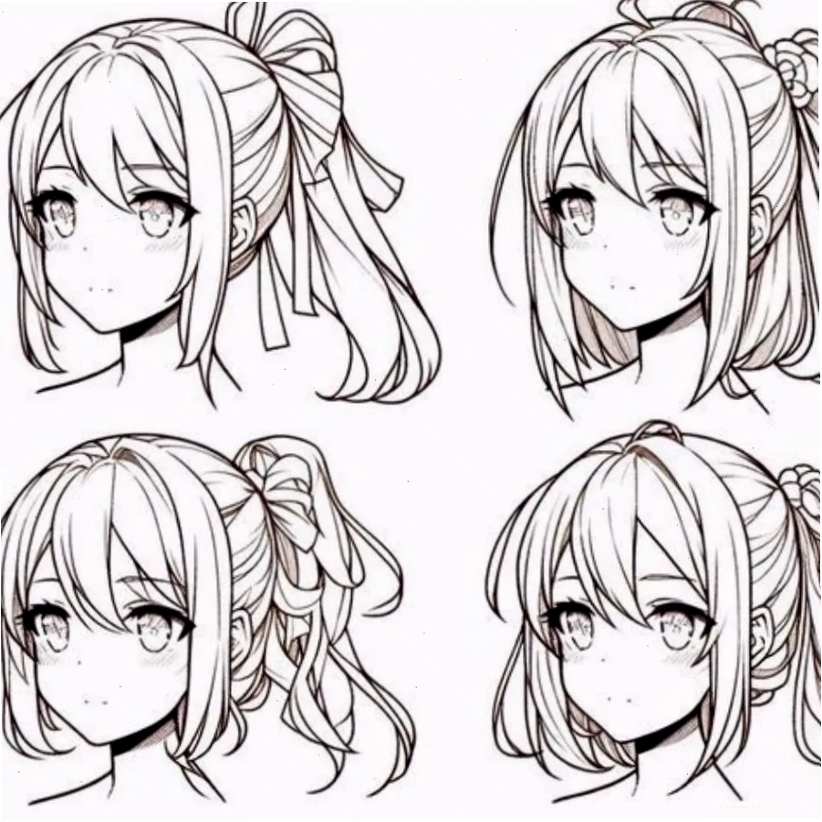 Tô bóng và tạo khối cho tóc anime nữ dài
