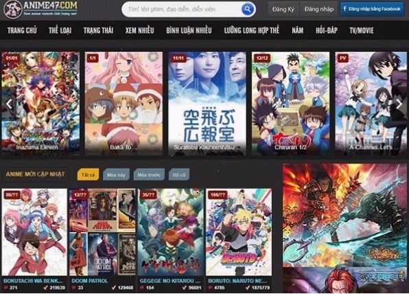 Trang Anime 47 hiển thị danh sách phim hoạt hình