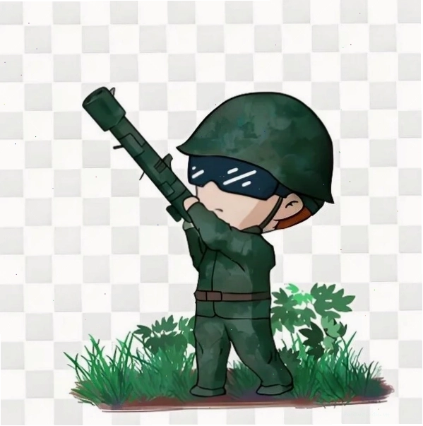 Tranh chú bộ đội chibi