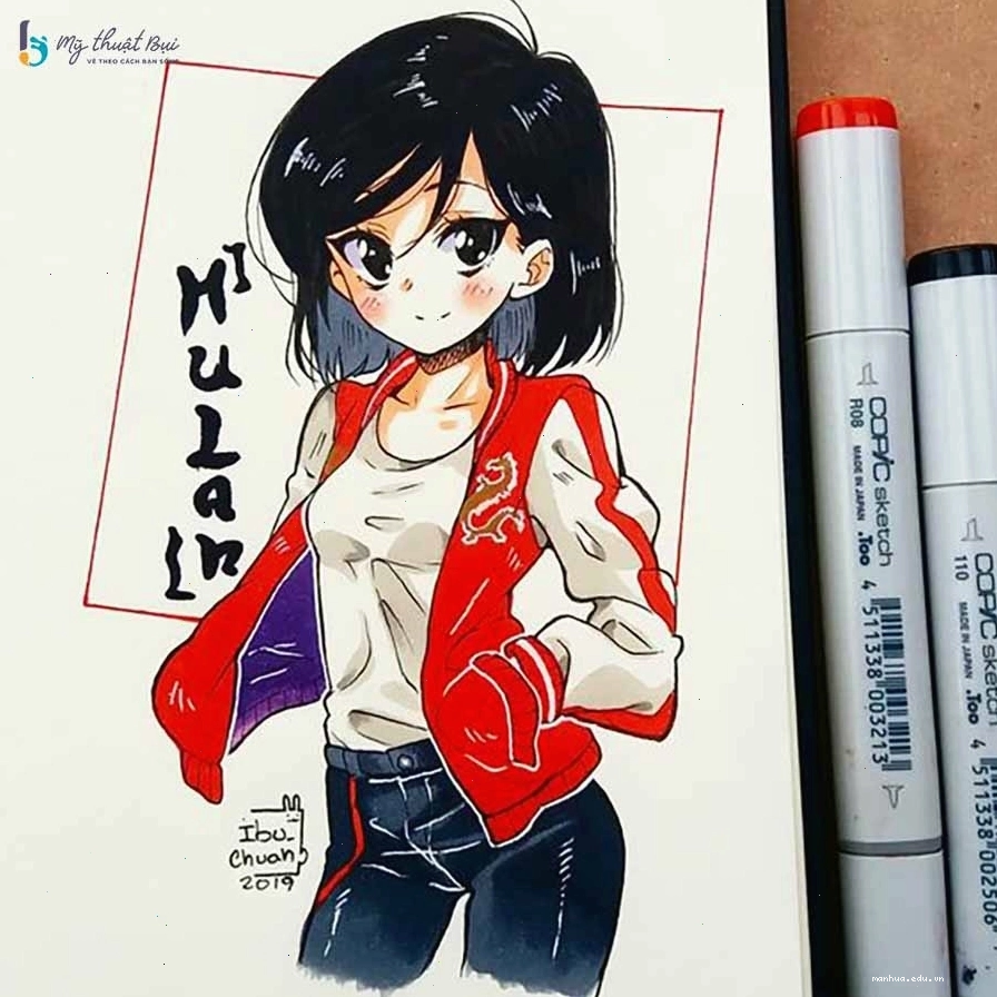 Tranh vẽ anime đẹp với màu sắc tươi sáng
