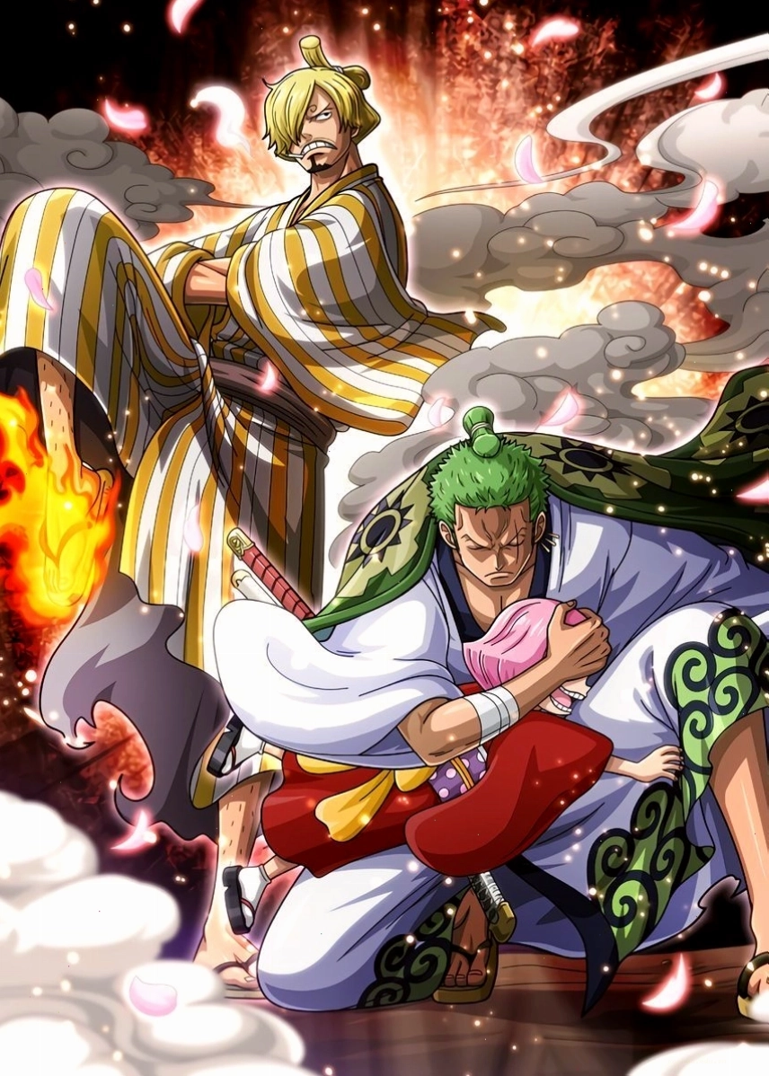 Tranh vẽ Roronoa Zoro trong arc Wano