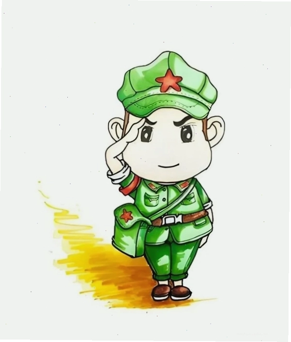 Tranh vẽ về chú bộ đội chibi