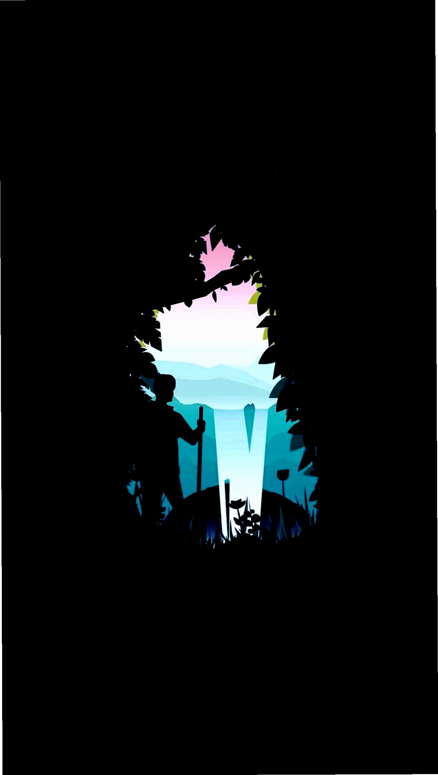 Wallpaper OLED Anime 4K với phong cách tối giản