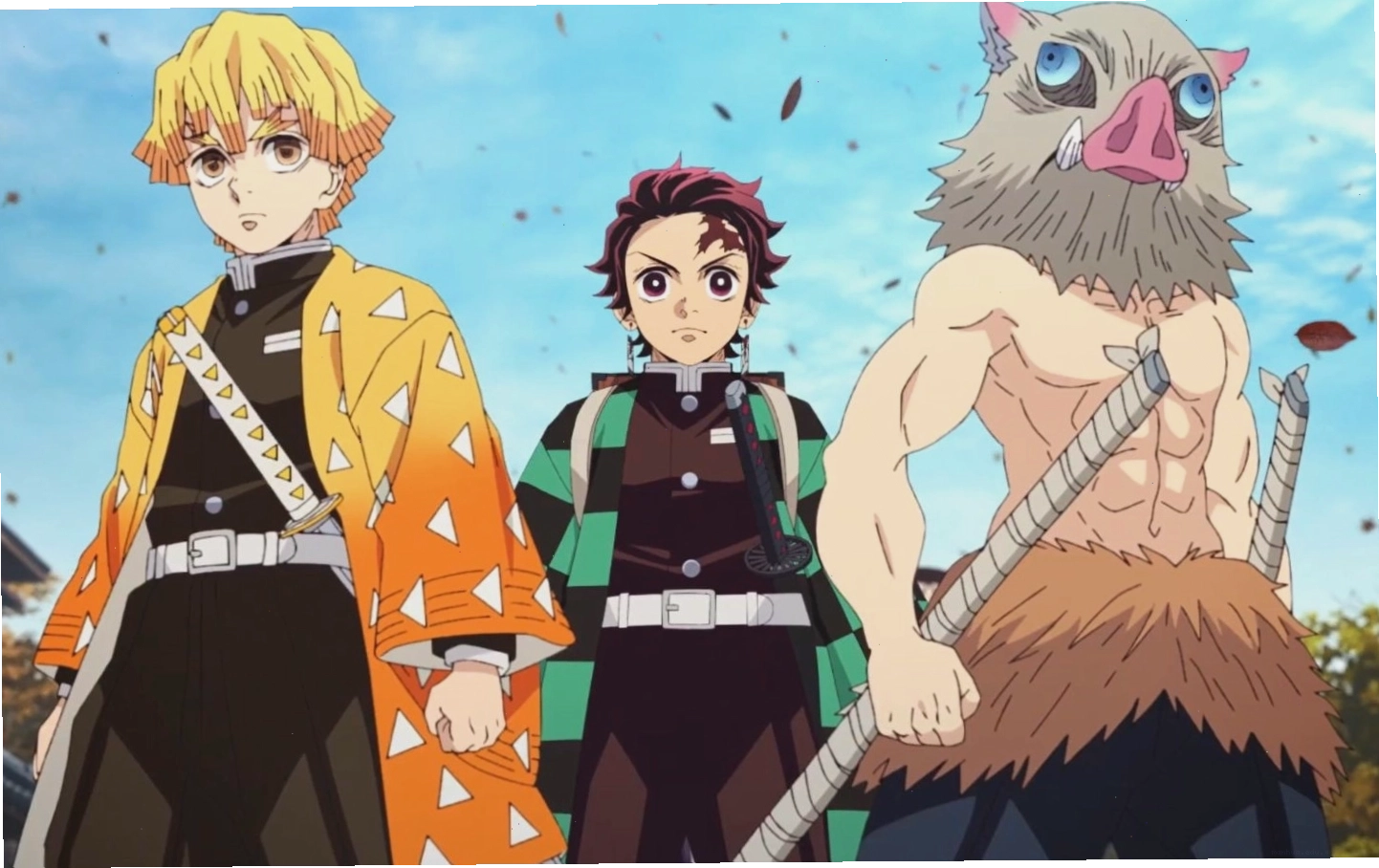 Zenitsu Agatsuma, Tanjiro Komado và Inosuke Hashibira cùng nhau