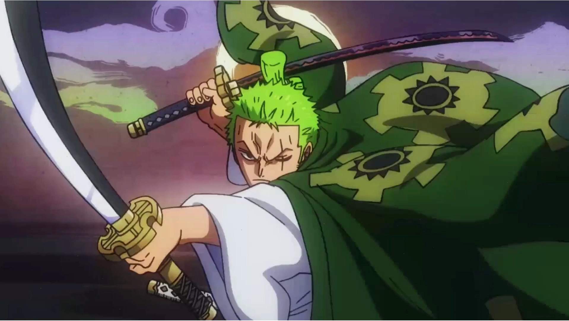 Zoro trong một trận chiến tại Wano, thể hiện kỹ năng kiếm thuật