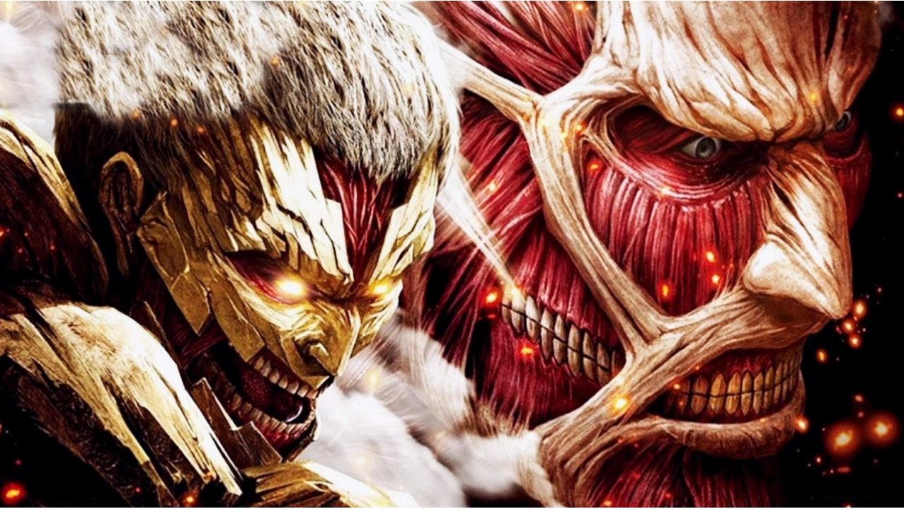 Cảnh chiến đấu của Titan Quái Thú trong Attack on Titan