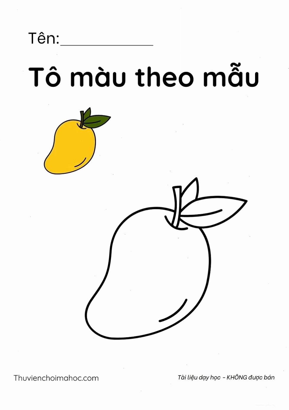 tranh tô màu trái cây tươi ngon cho bé